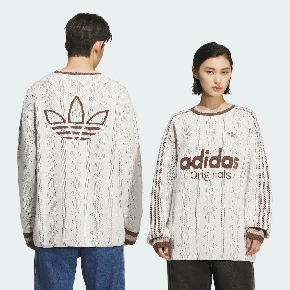 Adidas Originals Knit Sweater – Blanc/Beige