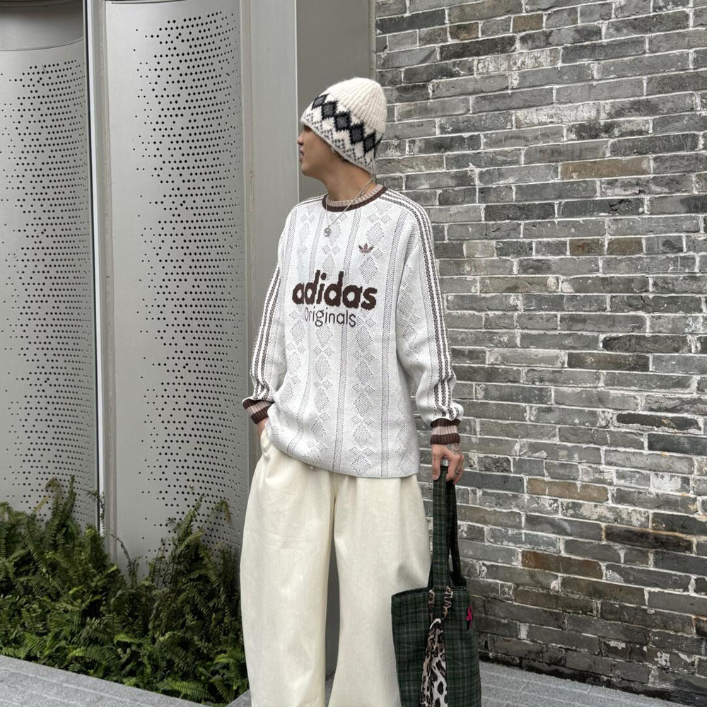 Adidas Originals Knit Sweater – Blanc/Beige